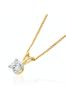 The Diamond Store White Lab Diamond Solitaire Pendant Necklace 0.33ct H/Si in 9K Gold