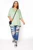 Yours Curve Green Boxy Frill T-Shirt