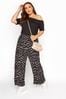 Yours Curve Black Wide Leg Jersey Trousers