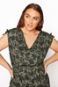 Yours Limited Green Palm Leaf Print Playsuit