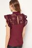 Lipsy Berry VIP Lace Flutter Sleeve Top