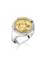 Thomas Sabo Silver Medium Sterling Silver and Gold Faith, Love Hope Coin Signet Ring