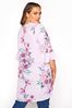 Yours Purple Floral Fluted Sleeve Tunic