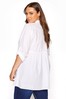 Yours Curve White Cotton Turn Back Sleeve Smock Shirt