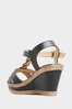 Yours Black Twist Trim Wedge In Extra Wide Fit