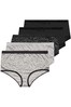 Yours Curve Grey 5 Pack Mini Star Briefs