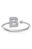 The Diamond Store White Lab Diamond Initial B Ring 0.07ct Set in 925 Silver