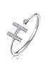 The Diamond Store White Lab Diamond Initial H Ring 0.07ct Set in 925 Silver