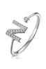 The Diamond Store White Lab Diamond Initial N Ring 0.07ct Set in 925 Silver