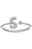The Diamond Store White Lab Diamond Initial S Ring 0.07ct Set in 925 Silver