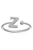 The Diamond Store White Lab Diamond Initial Z Ring 0.07ct Set in 925 Silver