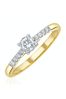 The Diamond Store White Lab Diamond Side Stone Engagement Ring 0.25ct H/Si in 9K Gold