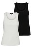 Vero Moda Black/White Ribbed Two Pack Vests