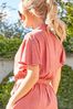 Roman Pink Embroidered Midi Length Shirt Dress
