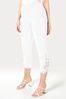 Roman White Lace Insert Crop Stretch Trousers
