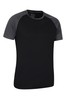 Mountain Warehouse Jet Black Endurance Mens Relaxed Fit T-Shirt - Multipack