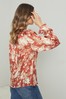 Lipsy Rust Floral High Neck Blouse