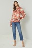Lipsy Rust Floral High Neck Blouse