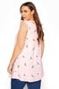 Yours Curve Pink Sleeveless Pintuck Shirt Floral