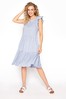 Long Tall Sally Blue Tiered Frill Sleeve Tunic