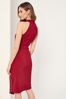 Lipsy Berry Red Halter Neck Asymmetric Bodycon Gorgeous Dress