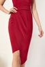 Lipsy Berry Red Halter Neck Asymmetric Bodycon Gorgeous Dress