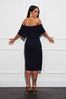 Girl In Mind Navy Lucia Off Shoulder Bodycon Dress