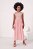 Lipsy Rose Pink Sequin Bodice Occasion Maxi Dress