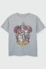 Brands In White Harry Potter Distressed Gryffindor Crest Girls Heather Grey T-Shirt