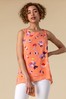 Roman Pink Abstract Floral Print Vest Top