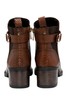 Lotus Footwear Brown Tan Leather & Croc-Print Ankle Boots
