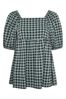 Yours Limited Green Square Neck Gingham Blouse