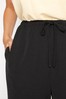 Long Tall Sally Black Wide Leg Washed Twill Trouser