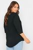 Yours Curve Black Pintuck Henley Top