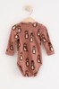 Lindex Pink Bear Baby Wrap-Over Bodysuit
