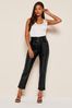 Friends Like These Black PU Paperbag Belted Trousers
