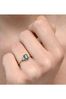 The Diamond Store Green Emerald 0.65ct And Diamond 9K Gold Ring