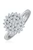 The Diamond Store White Diamond Cluster Ring 0.50ct Set In 9K White Gold