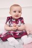 Lipsy Berry Purple Baby Puff Sleeve Dress With Matching Knicker