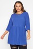 Yours Limited Blue Smock Rib Top