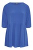 Yours Limited Blue Smock Rib Top