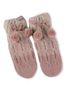 Totes Pink Girls Knitted Chunky Slipper-Sox