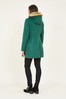 Yumi Green Duffle Coat With Fur Trim Hood