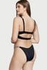 Victoria's Secret Black Longline Shine Strap Swim Bikini Top