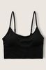 Victoria's Secret PINK Black Seamless Lightly Lined Low Impact Sport Crop Top