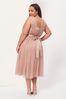 Anaya With Love Light Pink Curve Bow Back Wide Strap Midi Dress
