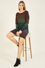 Yumi Black Multi Stripe Knitted Tunic