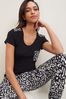 Lipsy Black Animal Regular Short Sleeve Pyjama Set