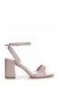 Linzi Nude Tara Barely There Block Heeled Sandal With Ankle Strap
