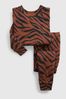 Gap Brown Tiger Print Long Sleeve Pyjama Set